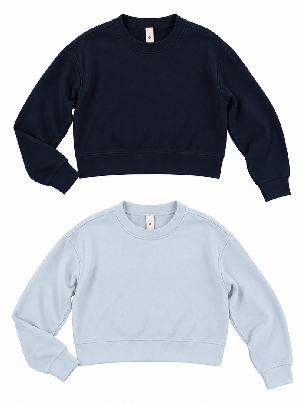 Lululemon Cropped Crewneck Sweatshirt bundle - Navy & Light Blue, size 4